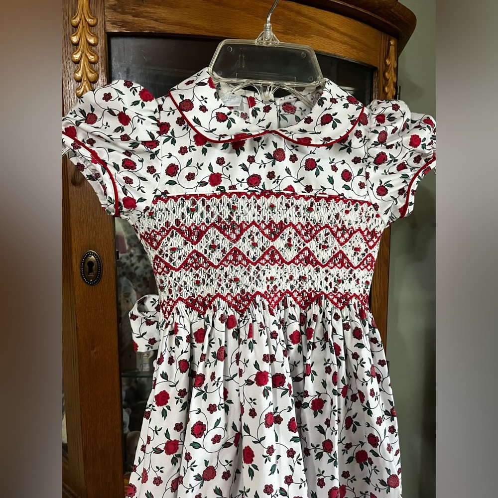 Edgehill Collection Spring Summer Floral Smocked Front Tie Back Dress 4T - Picture 5 of 7